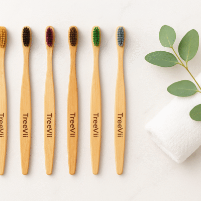 treevli bamboo toothbrush with charcoal activated soft bristles pack of 3