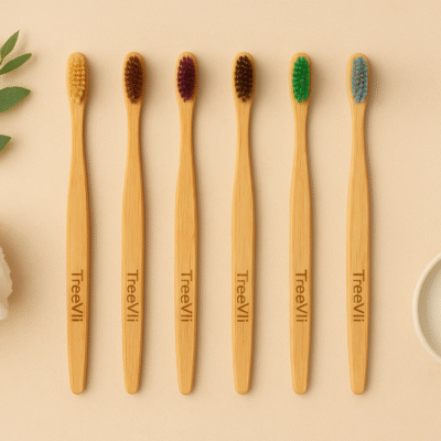 treevli bamboo toothbrush with charcoal activated soft bristles pack of 3